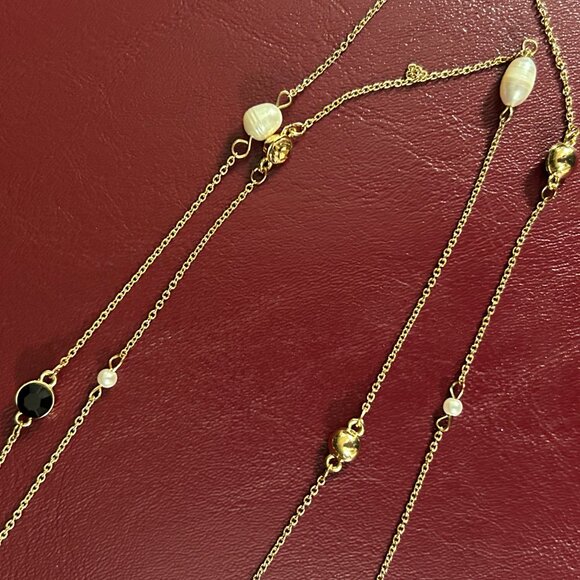 Loft Long Double Chain Station Necklace - Picture 4 of 10